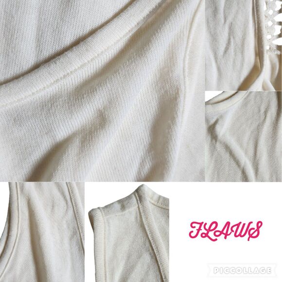 Self Esteem Off White Crochet Sleeveless Open Front Boho Vest sz S - Picture 9 of 12